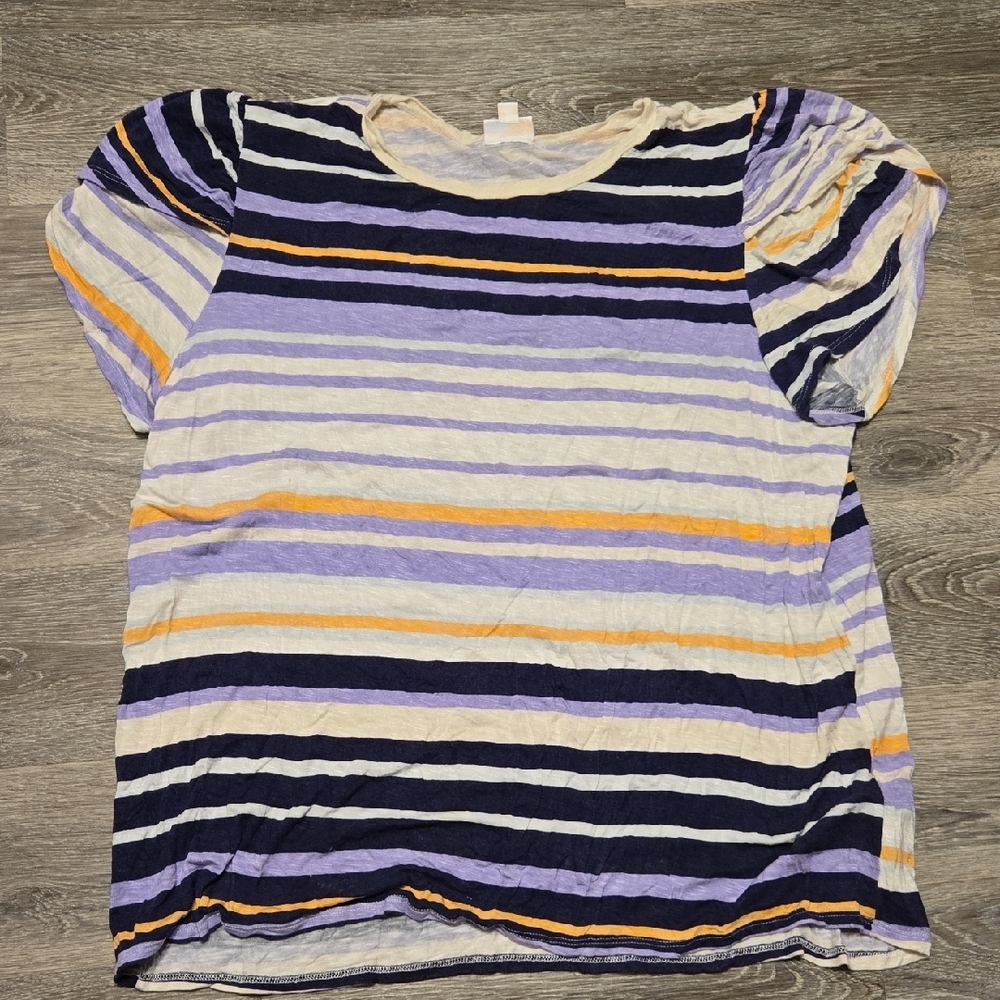 LulaRoe Striped Olive Tee 3X